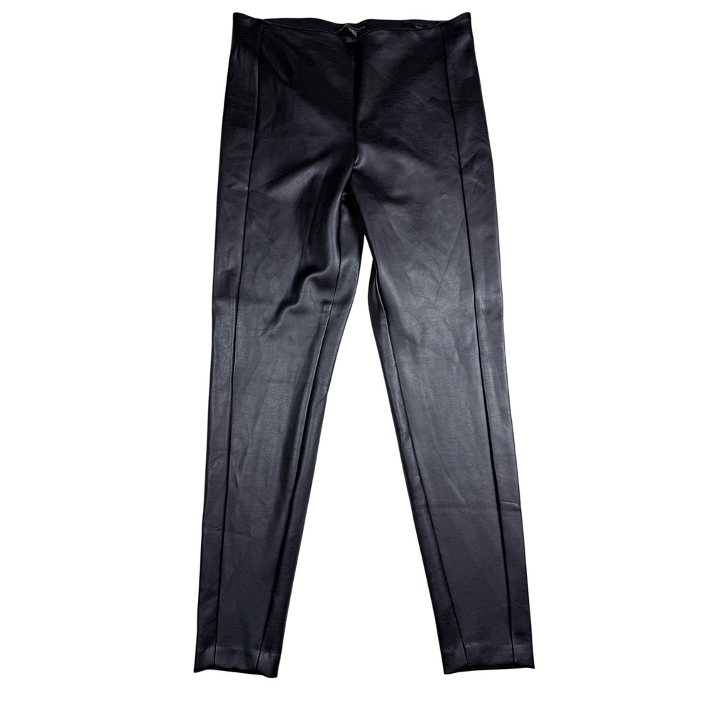 Banana‎ Republic Devon Vegan Leather Leggings Black High Rise Seam Pants Size 6